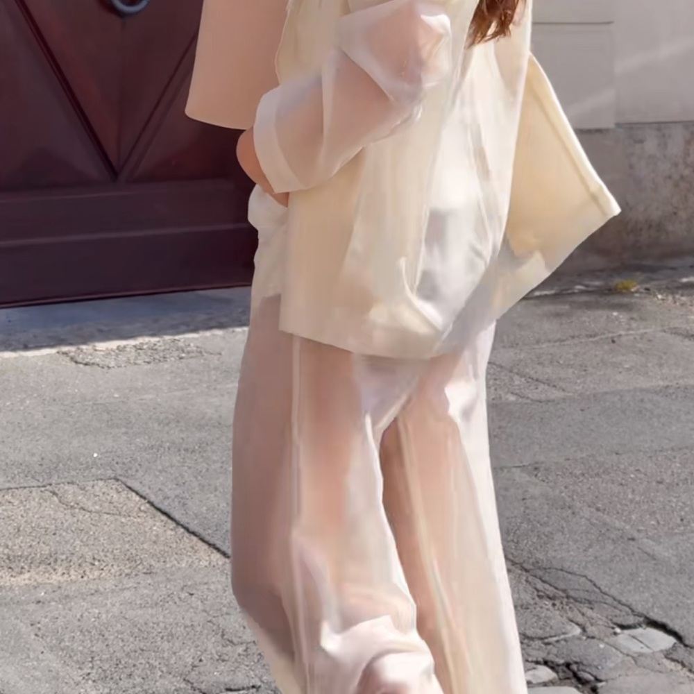 H&M EDITION WIDE-LEG SHEER PANTS - Picture 9 of 14